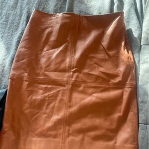 Ralph Lauren Tan Leather Skirt